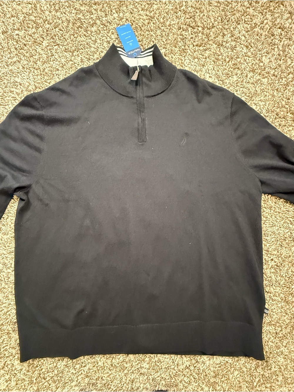 Nautica Black Half-Zip Men's Sweater
